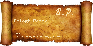 Balogh Péter névjegykártya